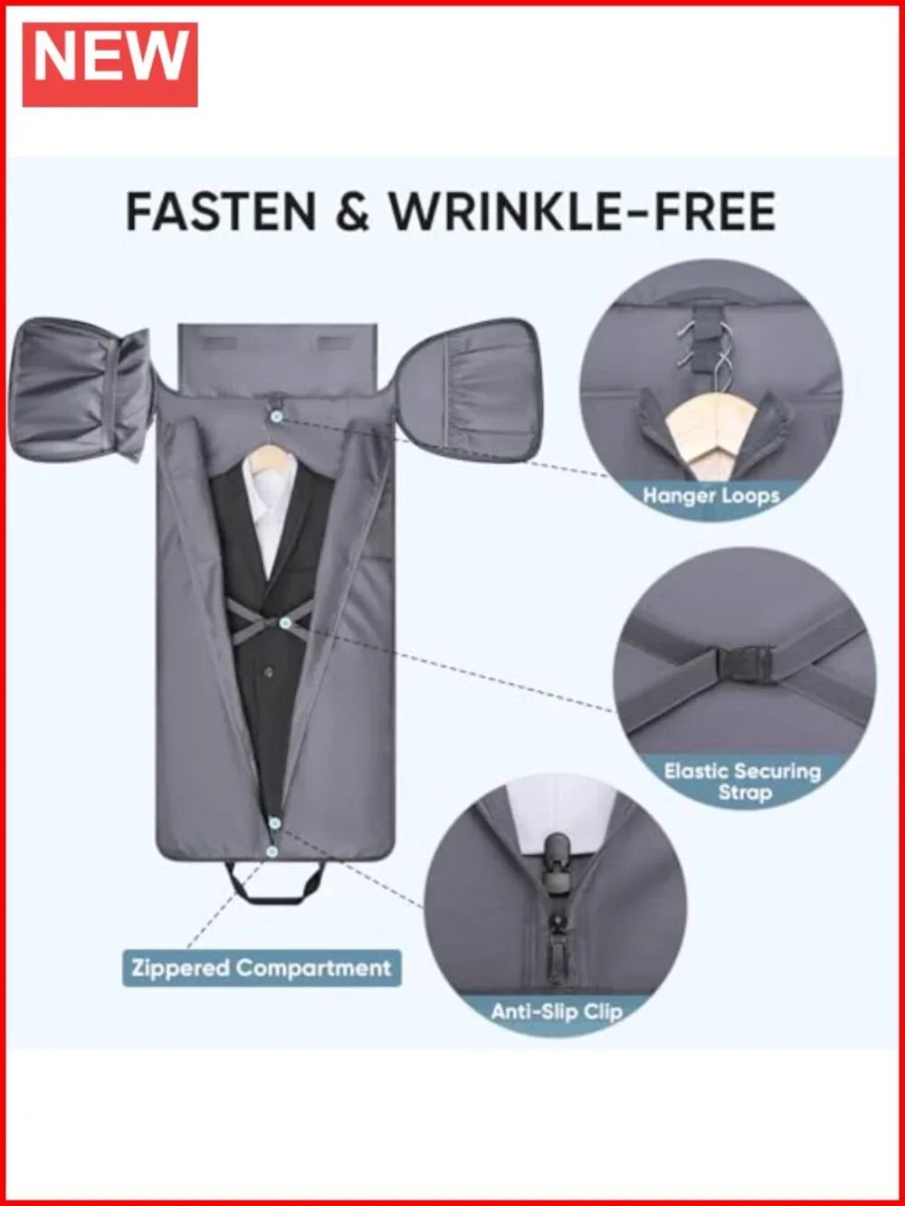 2-in-1 Convertible Travel Garment Duffel Bag - Wrinkle-Free Suit Bag with Shoe